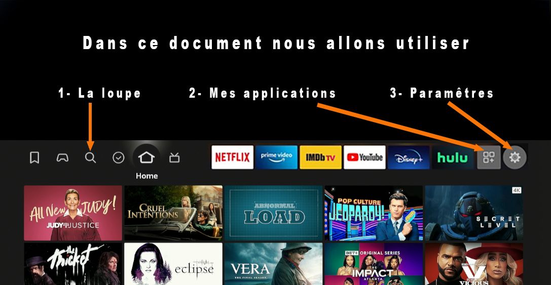 Menu principal d’un Amazon Firestick